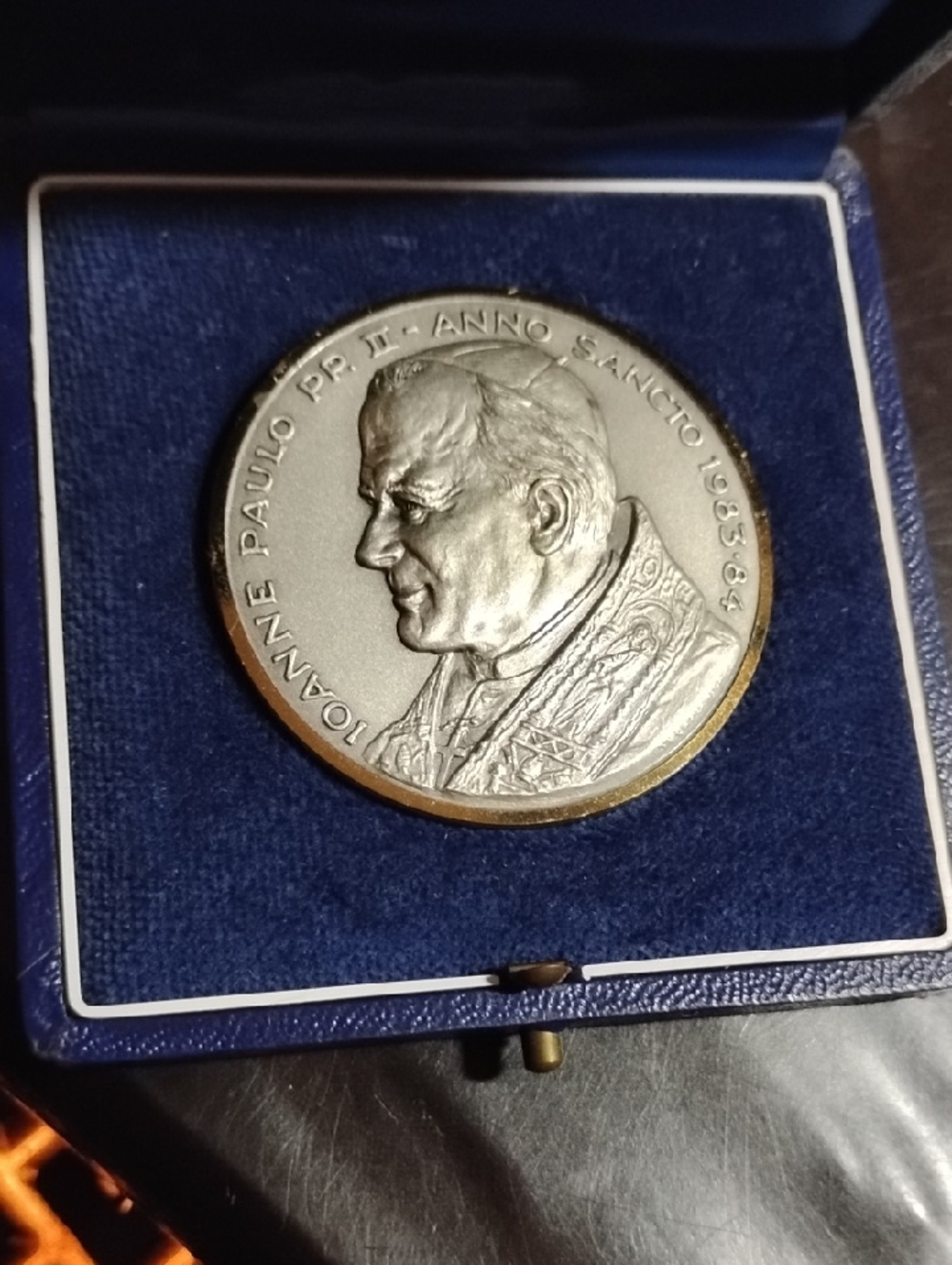 Commemorative Pope John Paul II Medallion with Blue Display Case, Holy Years